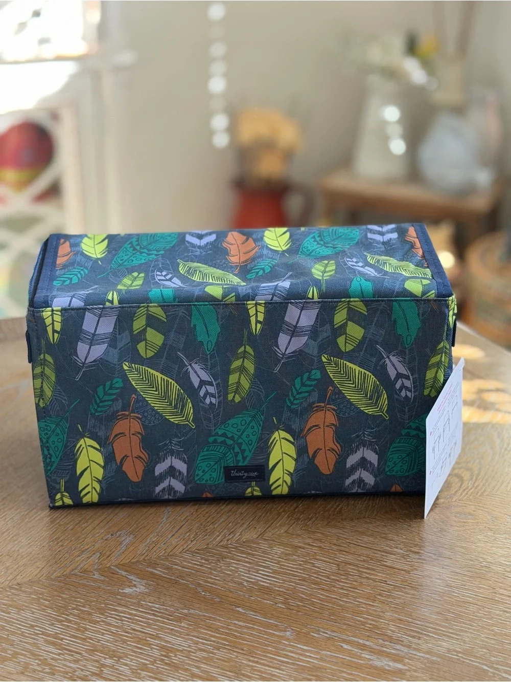 thirty-one Falling Feather Print Storage Box - collapsible nwt set of 2